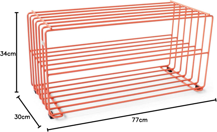 Elegantes Schuhregal Metall (Sunset Coral) „RODL 2“ – Moderne Schuhaufbewahrung Schuhablage im elega