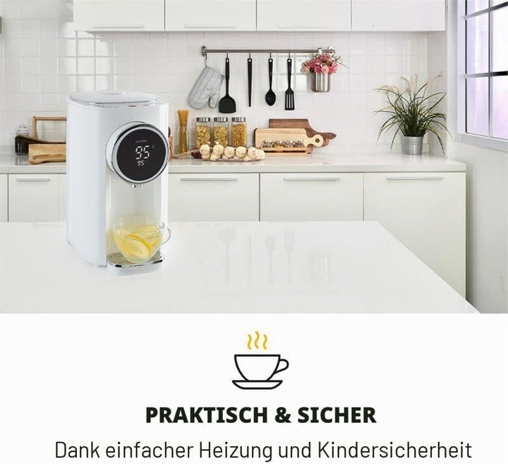 Klarstein Hot Spring Plus Heisswasserspender, Wassertank: 5 Liter, grosses LCD-Display, Temperaturen