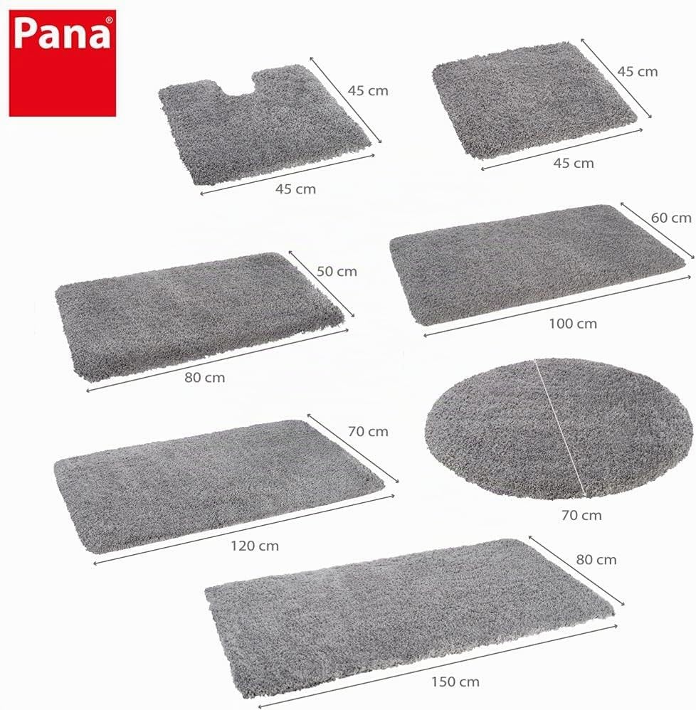 PANA® Vienna Premium Badematte • Hochflor Badvorleger • WC-Teppich mit Ausschnitt • Rutschfester und
