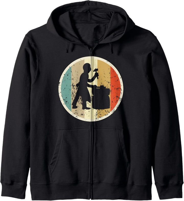 Retro Vintage Grunge Style Schmied Hufschmied Metallbauer Kapuzenjacke