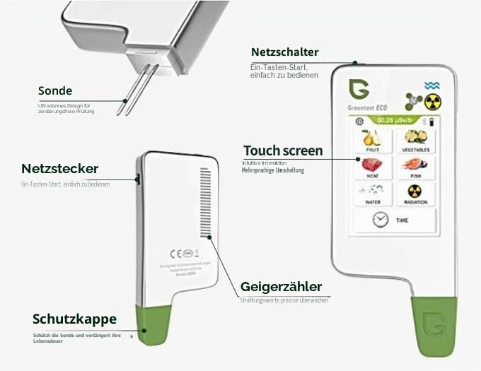 Greentest Strahlenerkennung Geiger Zähler Wasserhärte Nitrat-Tester Diätetische Nitrate Obst Gemüse