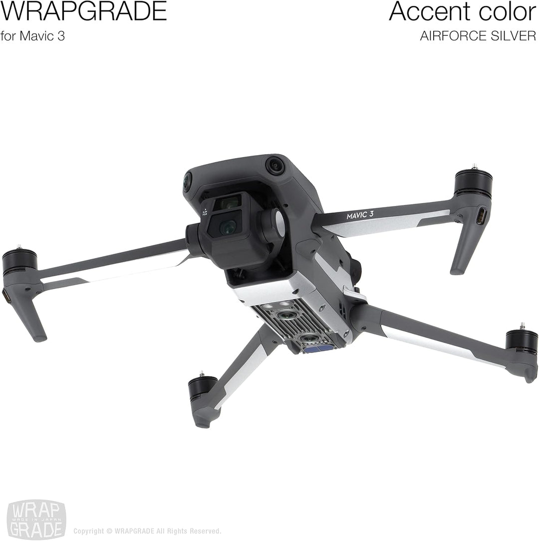WRAPGRADE Skin Kompatibel mit Mavic 3 / Mavic 3 Classic | Accent Color (AIRFORCE SILVER), Airforce S