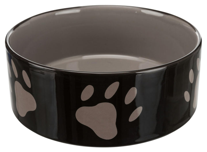 Trixie 24533 Keramiknapf mit Pfoten, 1,4 l/ø 20 cm, Sortierte Farbe (braun oder taupe) Sortierte Far