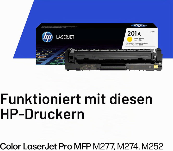 HP 201A (CF402A) Gelb Original Toner für HP Color Laserjet Pro M252, M274n, M277 Gelb Standard Singl