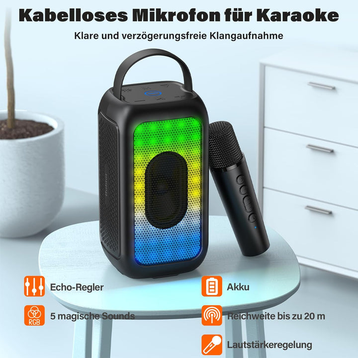 Bobtot Tragbarer Bluetooth Lautsprecher with 2 Mic kabellos | 16 Stunden Wiedergabezeit, Kleiner Kar