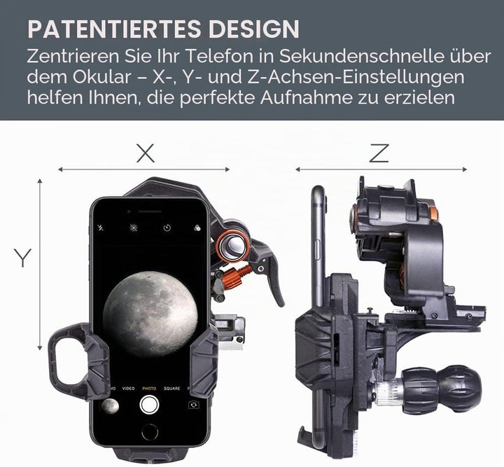 Celestron NexYZ Smartphone Adapter, Schwarz, Universal & 94119-A 1,25'' Mondfilter Bundle mit Mondfi