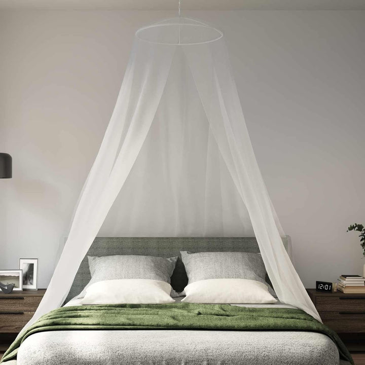 Moskito Netz für das Bett 3 STK. aus Polyester 156 Mesh Weiss, 56 cm Oben 220 cm hoch, mit genähtem
