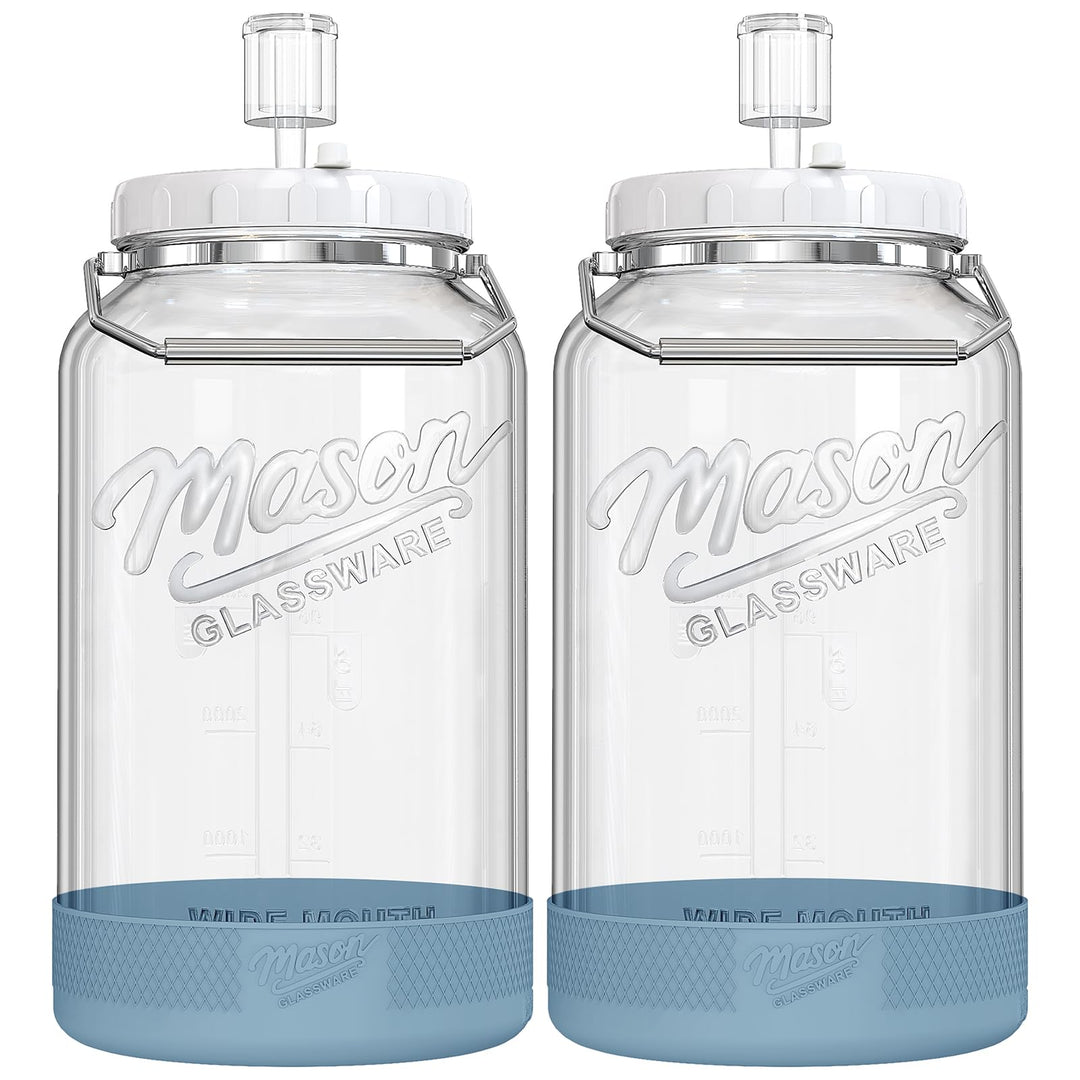 Grosse Fermentiergläser mit Luftschleuse 5,5 L - Fermentierglas Mason Jar Gläser Gärglas für Kombuch