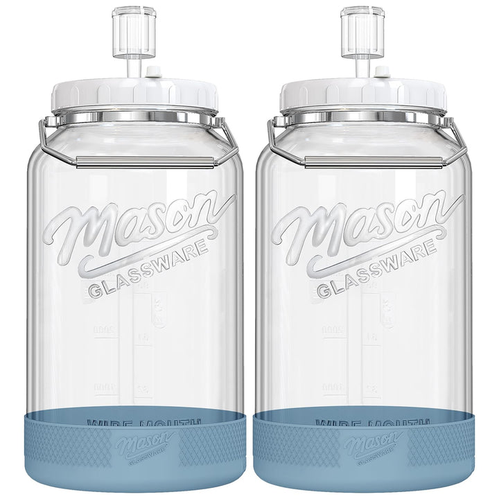 Grosse Fermentiergläser mit Luftschleuse 5,5 L - Fermentierglas Mason Jar Gläser Gärglas für Kombuch