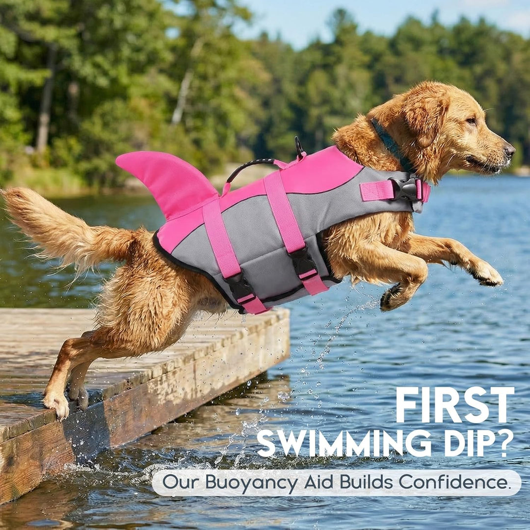 ASENKU Schwimmweste Hund, Hunde Rettungsweste zum Schwimmen, Bootfahren, Hunde Hai Schwimmwesten, Hu