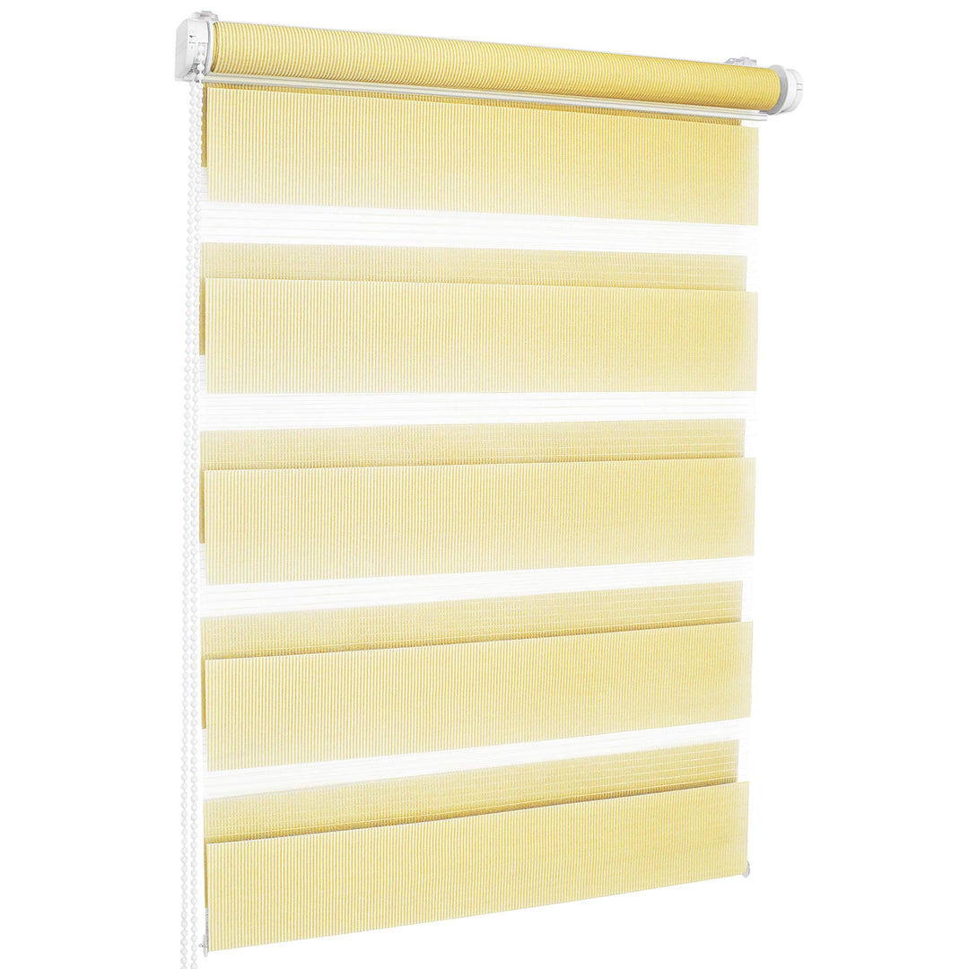 ROLLMAXXX Duo-rollo Doppelrollo Klemmfix ohne Bohren (90 x 220 cm, Gelb) 90 x 220 cm Gelb, 90 x 220