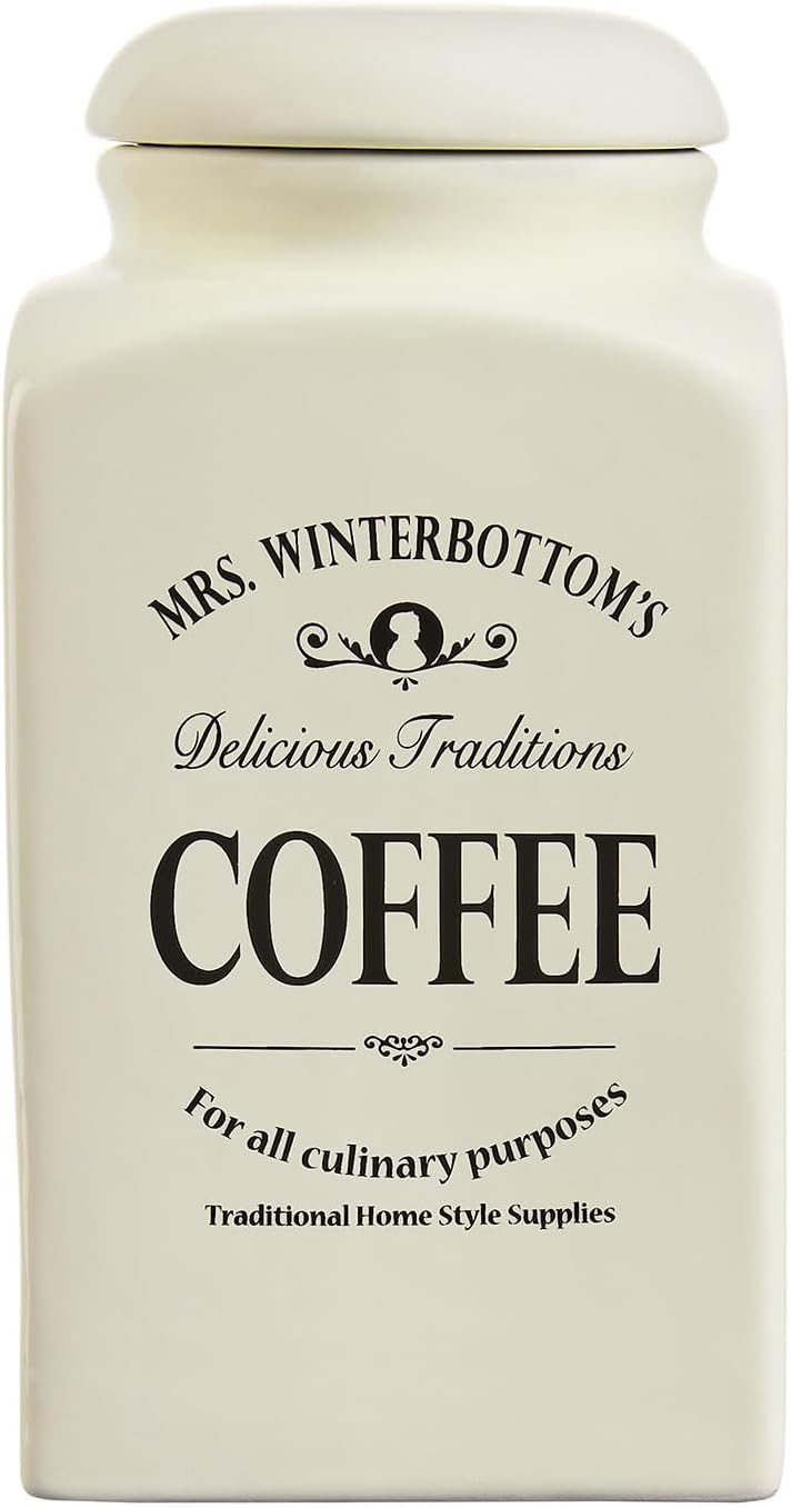 BUTLERS 2er-Set Kaffeedose 1,3l Porzellan -MRS. WINTERBOTTOM'S- Kaffeepulver Aromadose im Retro Look