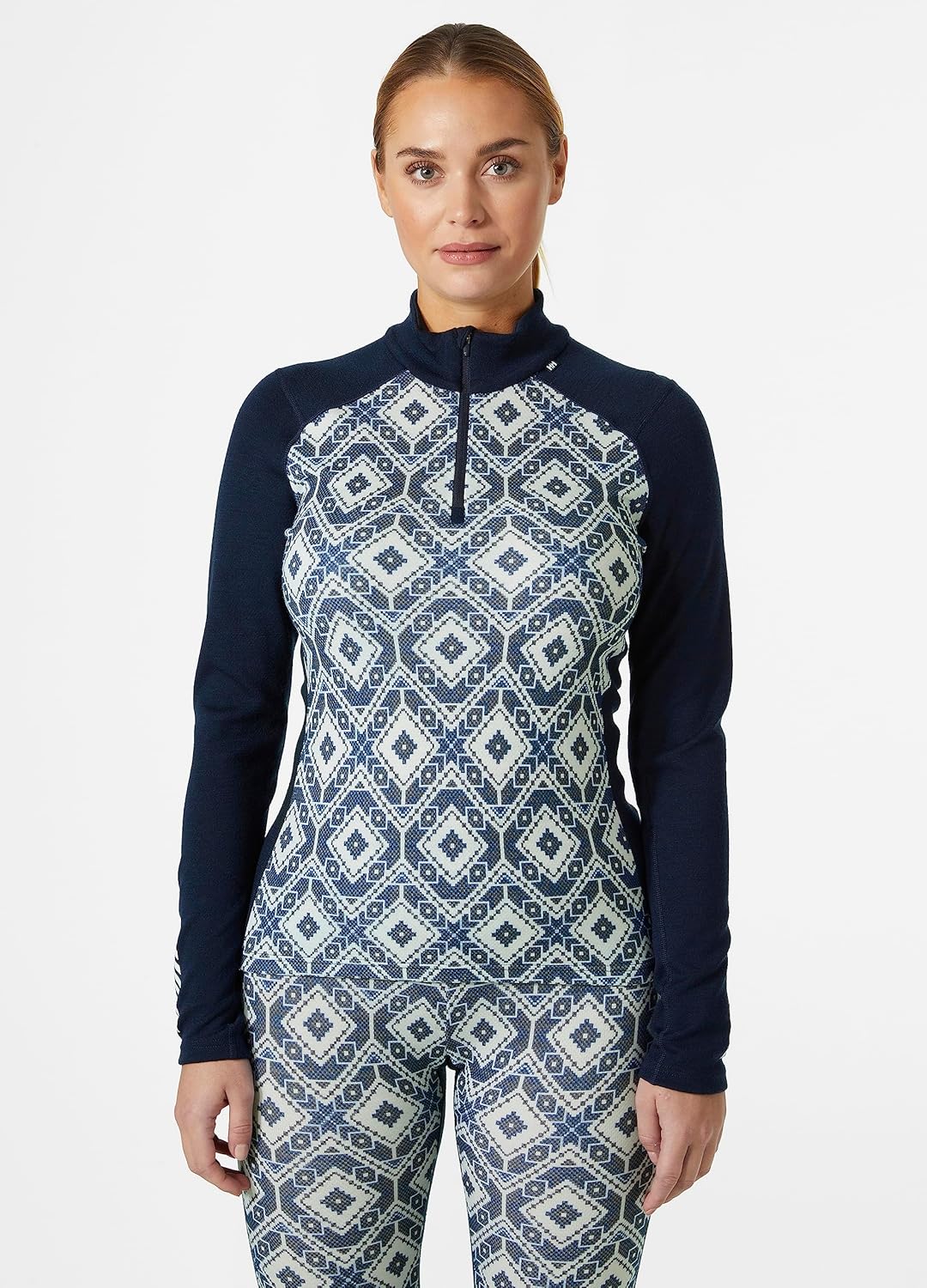 Helly Hansen Damen Lifa Merino Midweight Graphic 1/2 Funktionsshirt Marine 2.0 XS, Marine 2.0 XS