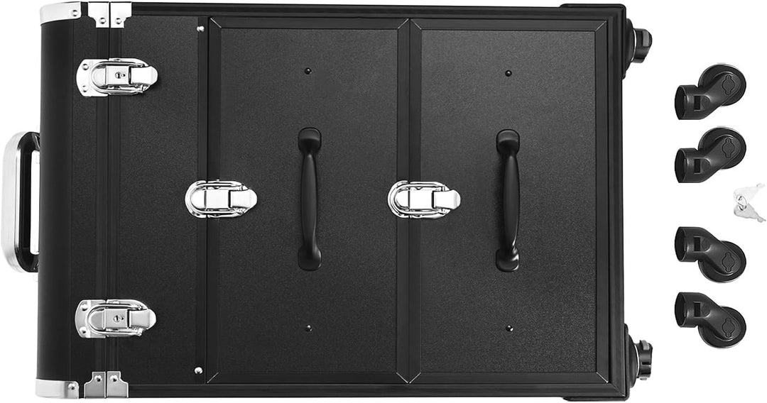 Kosmetikkoffer Trolley, Kosmetikkoffer Schminkkoffer mit 4 Rollen, Friseurkoffer Rollkoffer mit 2 Sc