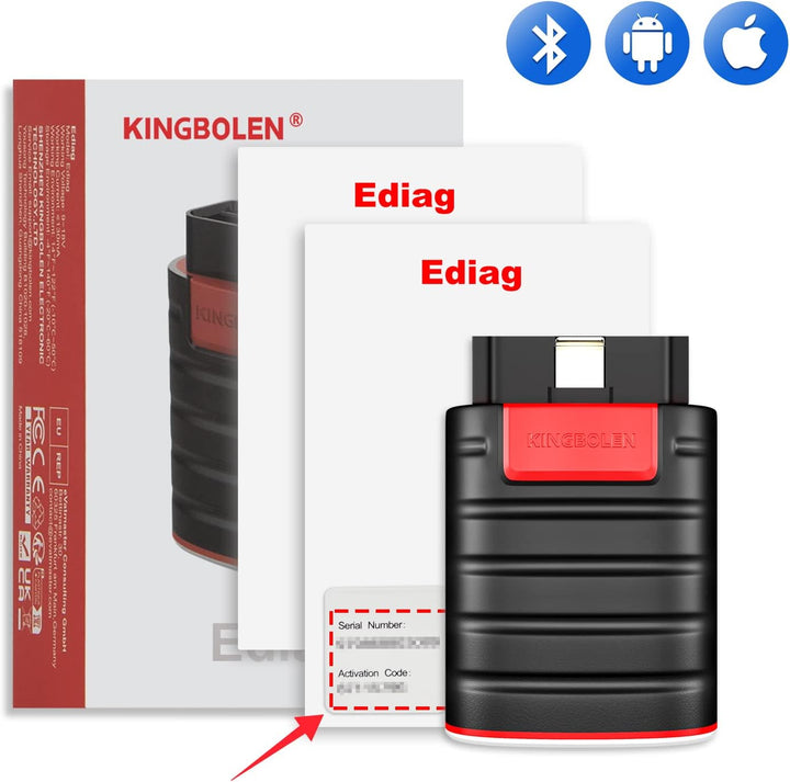 KINGBOLEN EDIAG OBD2 diagnosegerät,Vollsysteme obd2 Bluetooth Adapter für iPhone & Android, Obd2 Cod