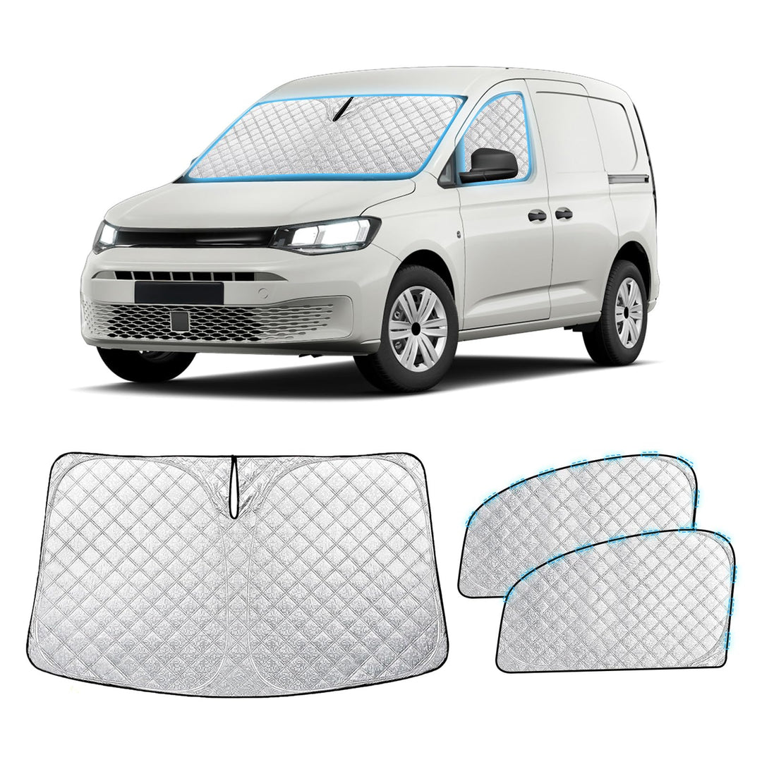 Sonnenschutz Auto Frontscheibe für VW Caddy (3er Set) UV-Schutz Sichtschutz | Perfekte Passform,Schu