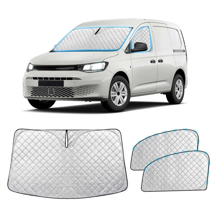 Sonnenschutz Auto Frontscheibe für VW Caddy (3er Set) UV-Schutz Sichtschutz | Perfekte Passform,Schu