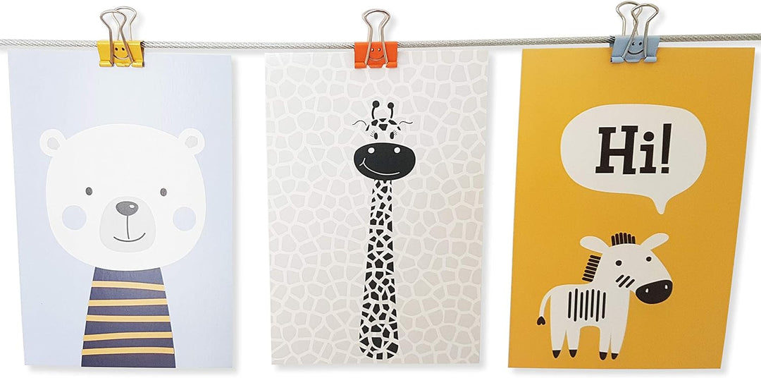 LeTOMA – Fotoseil mit bunten Metall-Klammern - 2x100 cm & 2x10 Klammern im Smiley-Design in den Farb