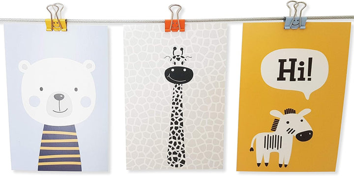 LeTOMA – Fotoseil mit bunten Metall-Klammern - 2x100 cm &amp; 2x10 Klammern im Smiley-Design in den Farb