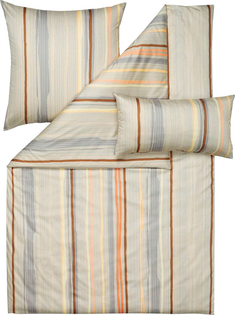 ESTELLA Bettwäsche Interlock-Jersey braun-beige-apricot-vanille Grösse 135x200 cm (40x80 cm)