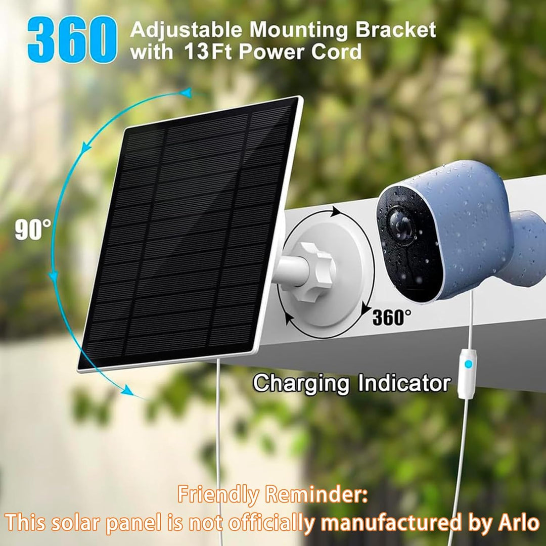 2 Stück, mit Ladewarnung, Atemlicht. 6W/5V Solarpanel, kompatibel mit Arlo Ultra, Ultra2/2XL, Pro3/4
