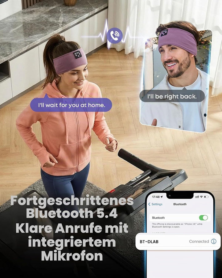 Schlaf Kopfhörer Ohrstöpsel, Kabellos Sport Stirnband Kopfhörer mit HD Stereo Lautsprecher für Sport