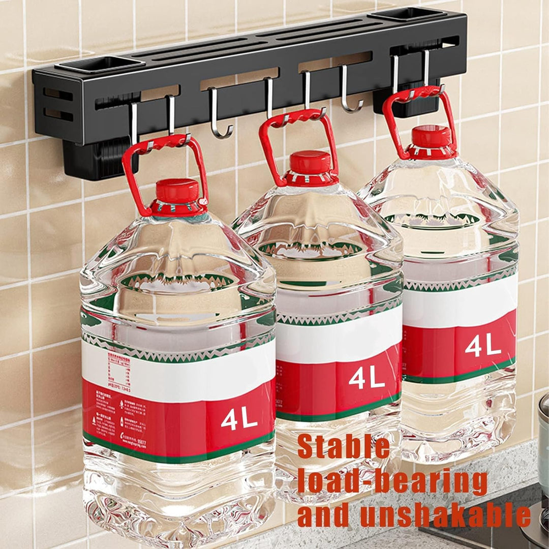 VBNZBK Rostfreier Stahl Hakenleiste Küche, Wandmontiertes Küchenutensilien Organizer Rack mit 6 Hake