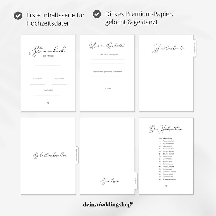 Stammbuch Hochzeit Beige-Grau Gold Samt Velour, handgefertigt inkl. vorgedruckten Innenseiten -Stand