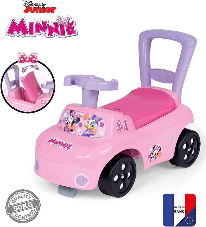 Smoby - Minnie Auto - Rutscherfahrzeug - Kinderfahrzeug mit Staufach und Kippschutz, für drinnen und