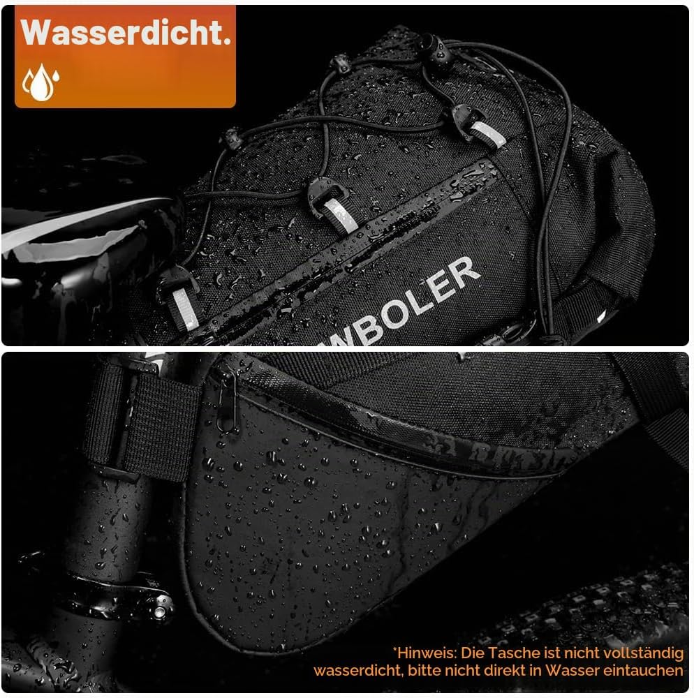 Fahrrad Satteltasche Wasserdicht, 10L Fahrradtasche Sattel Super Fester Halt, Fahrradtasche Sitztasc
