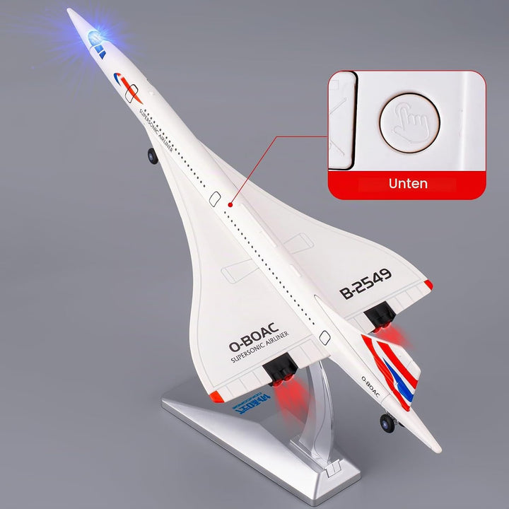 TGRCM-CZ 1/168 Concorde Supersonic Airliner Modell Flugzeug Spielzeug, Zinklegierung Diecast Spielze