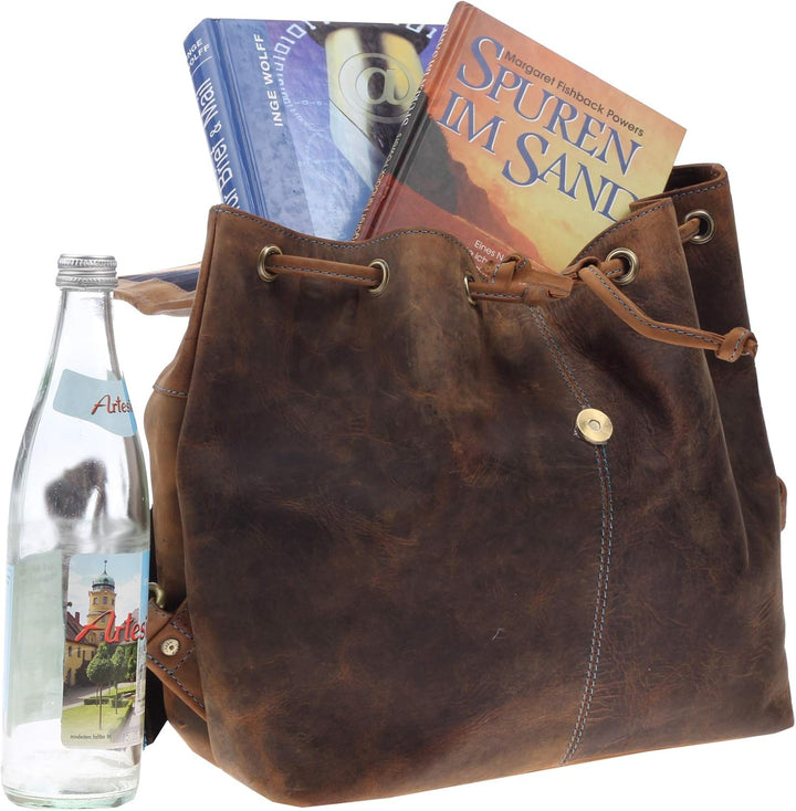 Greenburry Vintage Santana Umhängetasche Rucksack Braun 32x31x15cm