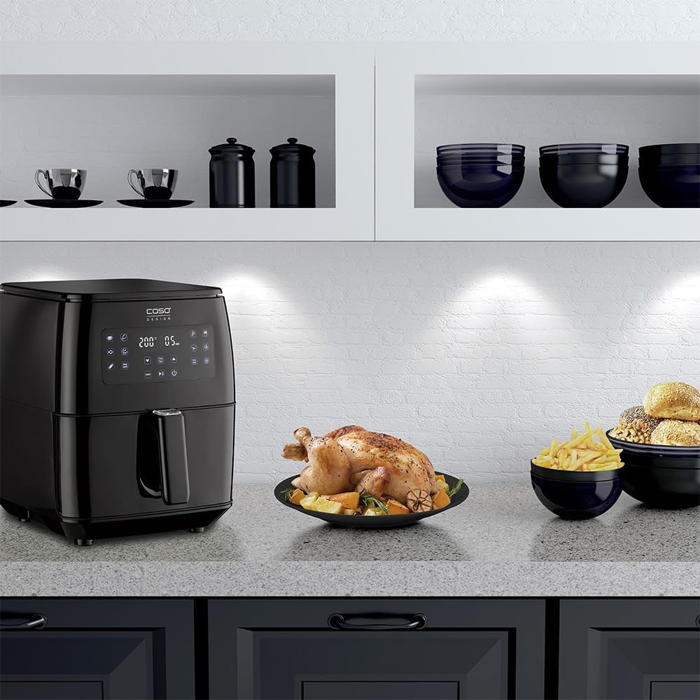 CASO AF 600 XL - grosse Heissluftfritteuse mit 6L Korbvolumen, 12 Automatik-Programme, Sensor-Touch