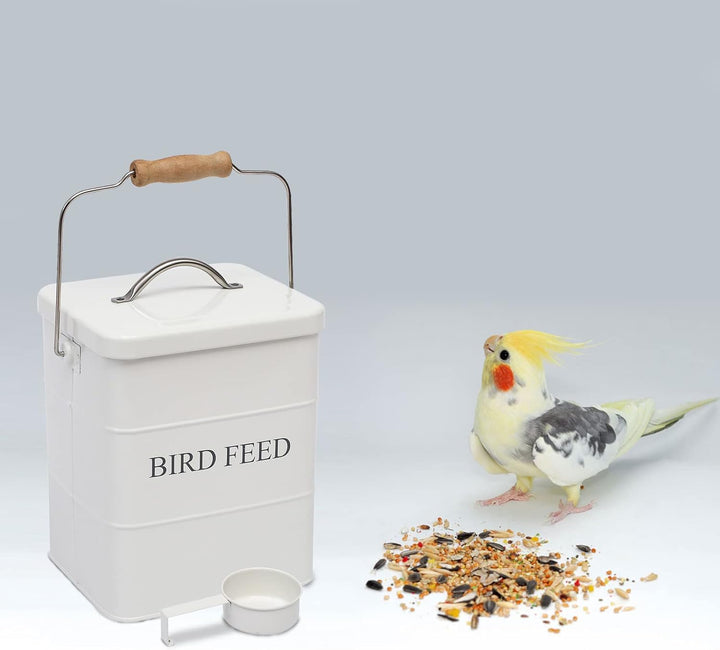 Geyecete Vorratsbehälter für Vogelfutter, Futtertonnen für Trockenfutter Mit Griff, luftdichter Behä