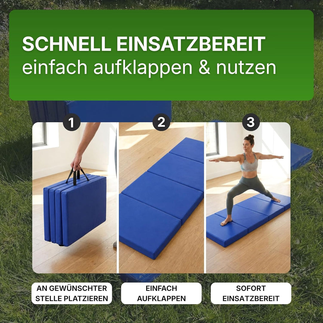 Gartenpirat Universal Bodenmatte 200x100x10 cm Sportmatte Kinder Weichbodenmatte 4-teilig klappbar B