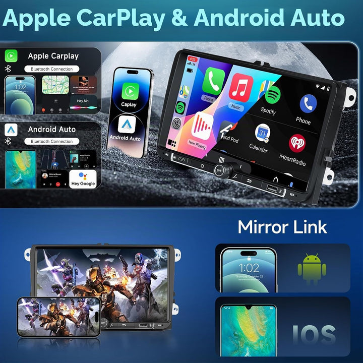 Hodozzy 4G+64G Android Autoradio für VW Seat Altea Toledo Leon Skoda Fabia Passat mit Wireless Carpl
