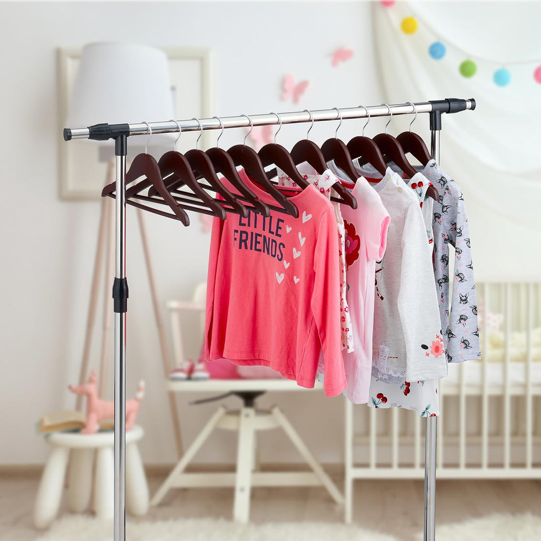 Relaxdays Kinderkleiderbügel, 20er Set, Holz Kleiderbügel, Baby und Kinder, drehbarer Haken, mit Ste