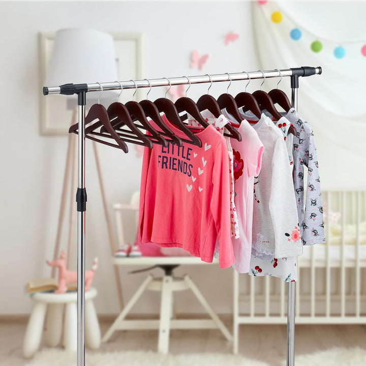 Relaxdays Kinderkleiderbügel, 20er Set, Holz Kleiderbügel, Baby und Kinder, drehbarer Haken, mit Ste