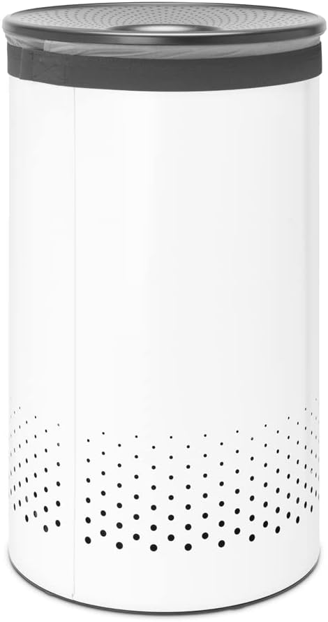 Brabantia - Wäschekorb - Quick-Drop-Öffnung - Perfekt sitzenden Baumwollwäschesack - Korrosionsfrei