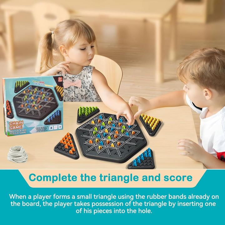 YAOZUP Ketten Dreieck Spiel, Triggle Game, Triggle Gummiband Spiel, Ketten-Dreieck-Spiel, Klassische