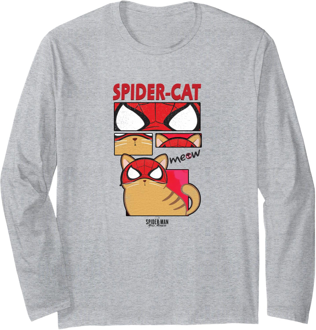 Marvel Spider-Man: Miles Morales Spider-Cat Comic Panels Langarmshirt