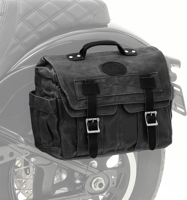 Motorrad Satteltasche Canvas mit Innentasche CV1 Seitentasche schwarz
