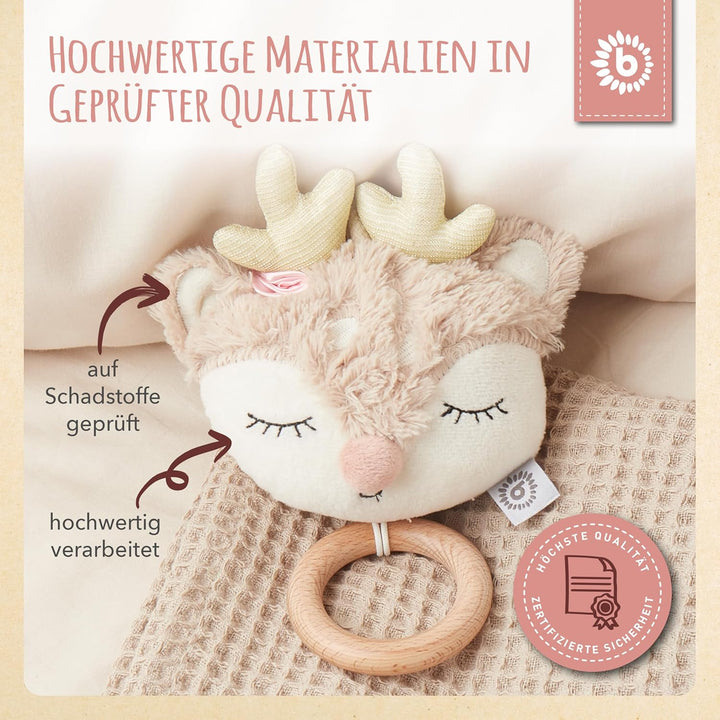 Bieco Musikspieluhr Reh | ca. 30 cm | Baby Spieluhr | Einschlafhilfe Babys | Baby Musik | Spieluhr B