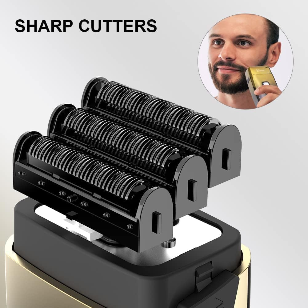 Hatteker Triple Blades Folienrasierer Elektrorasierer Rasierer für Männer Close Glatze Barber Shaver