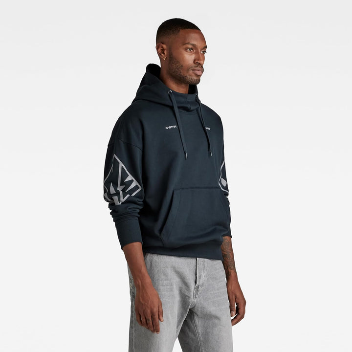 G-Star RAW Herren Sleeve Graphics Oversized Hoodie Sweats S Blau (Salute D22321-a613-c742), S Blau (