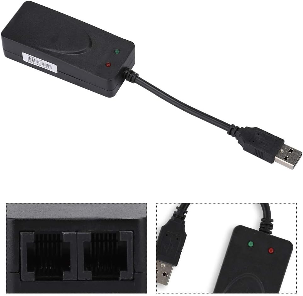 Externer Modemtreiber, USB2.0 56K Faxmodem Dual Port für Win 7 / Win 8 / Win 10 / Win XP, Support-An