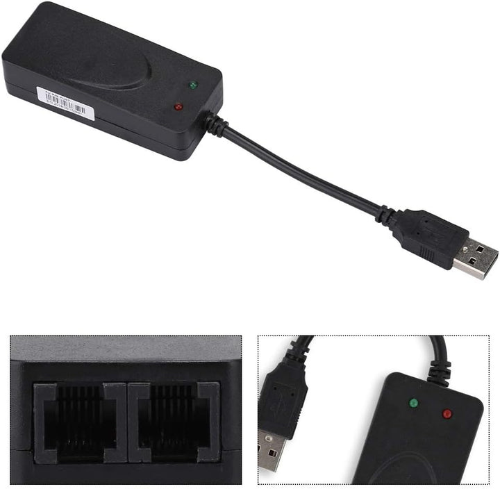 Externer Modemtreiber, USB2.0 56K Faxmodem Dual Port für Win 7 / Win 8 / Win 10 / Win XP, Support-An