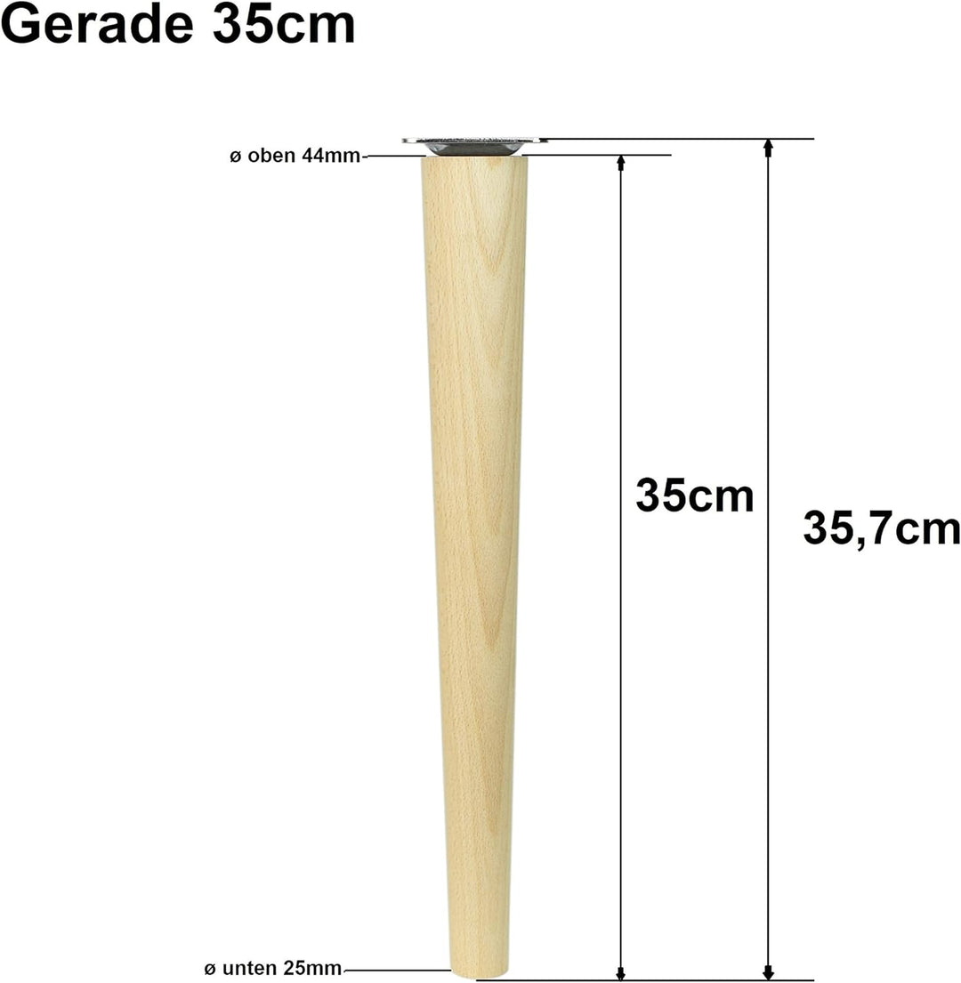 emoebelbeschlaege Prima Online 4X Holzfüsse Möbelfüsse Sofafüsse Buche Holzbeine gerade Länge 35cm B