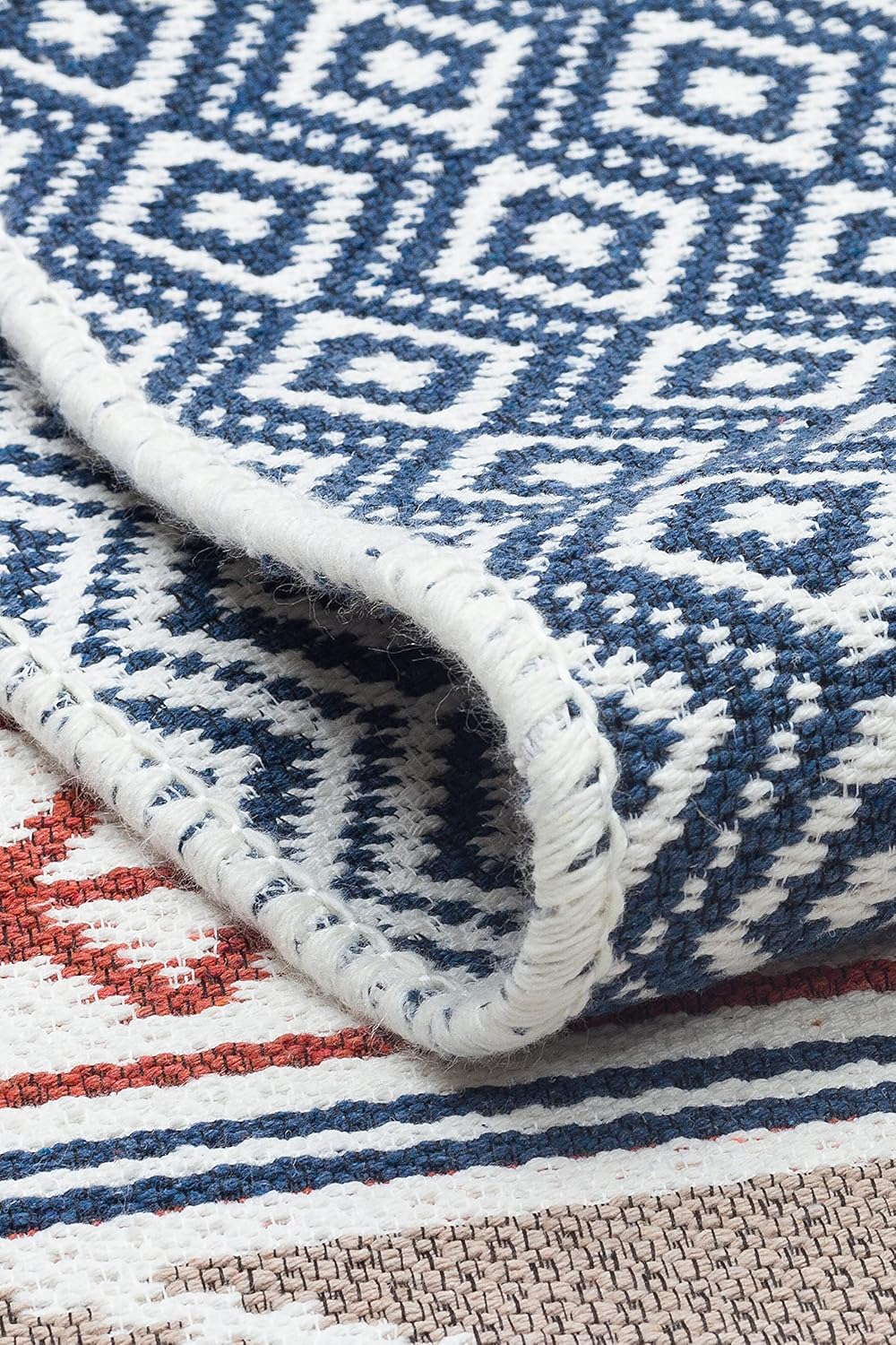 Arya 26 Navy/Beige 80x300cm 80x300 Beige, 80x300 Beige