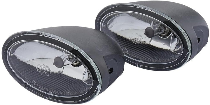 HELLA - FF/Halogen-Nebelscheinwerfersatz - FF 50 - 12V - oval - Anbau - Lichtscheibenfarbe: glasklar